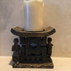 Monk Wooden Candle Holder, Set of 2